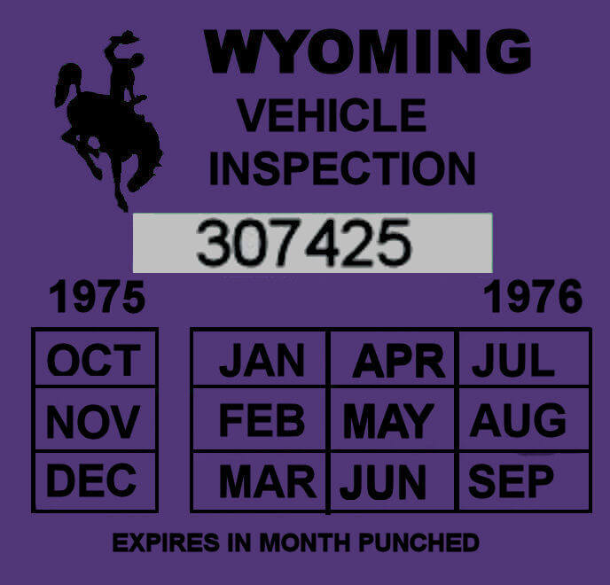(image for) 1975-76 Wyoming inspection sticker